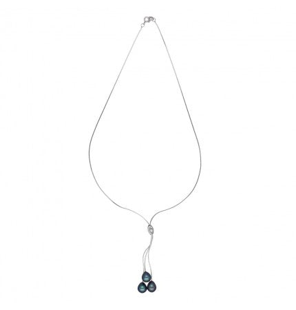 Black Pearl Necklace | Graceful Gray Drop Necklace