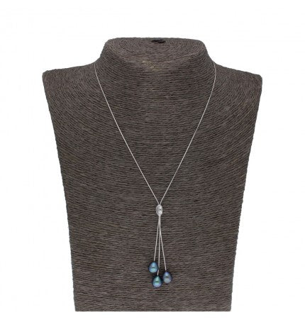 Black Pearl Necklace | Graceful Gray Drop Necklace