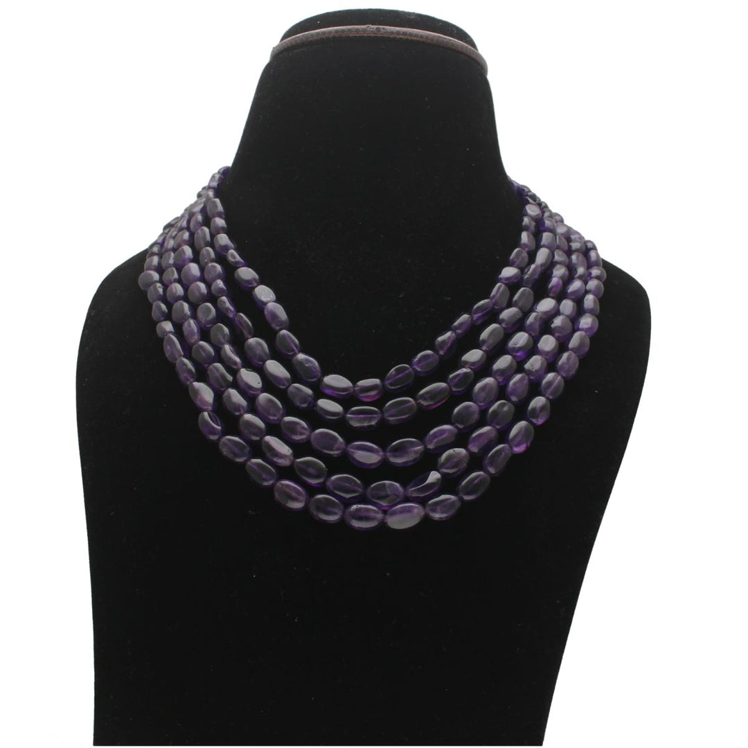 Purple Multi String Necklace | Royal Amethyst Necklace