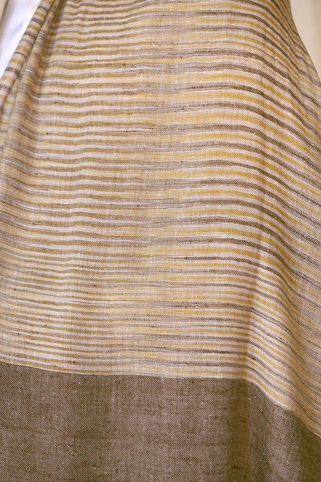 Brown Stripe Pattern Pashmina Stole - 72cm x 200cm | Galad Handwoven Pashmina Stole - Brown
