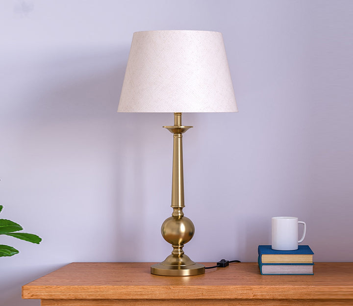 Aluminum Table Lamp with Off-White Shade