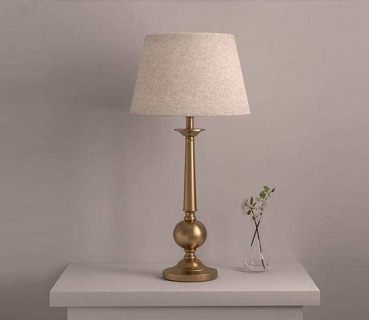 Aluminum Table Lamp with Off-White Shade