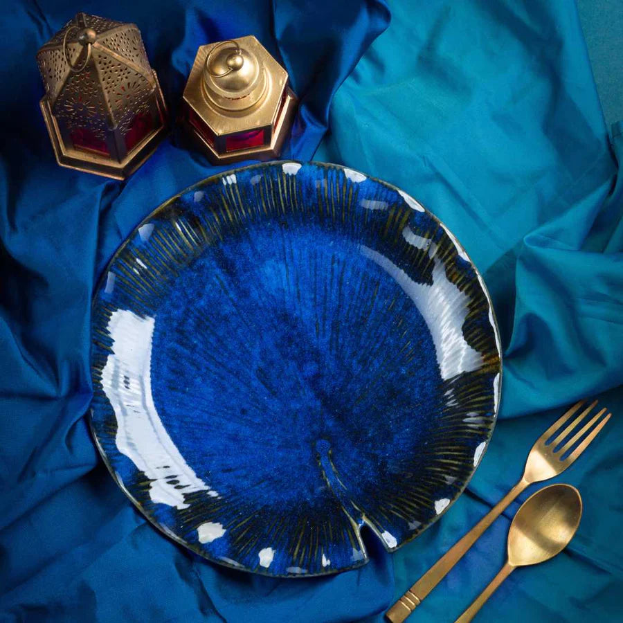Blue Handmade Ceramic Salad Plate - 8.5 inches | Handmade Ceramic Salad Plate - Blue