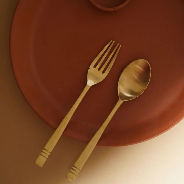 Brass Cutlery Set | Aesthetic Brass Gold Cutlery Set