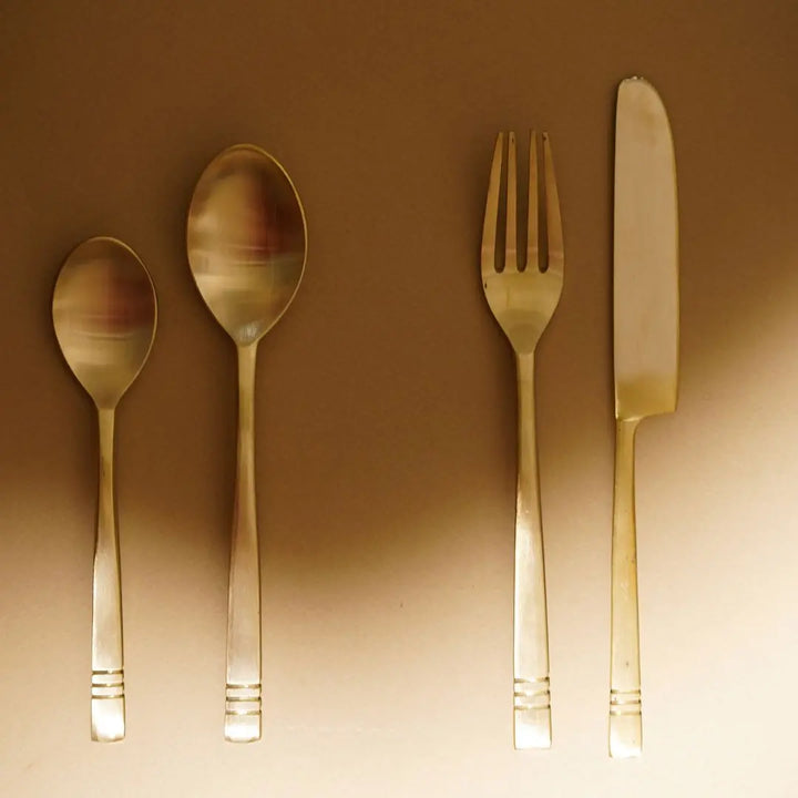 24 Piece Gold Cutlery Set | Premium Brass Gold Cutlery Set of 24pcs