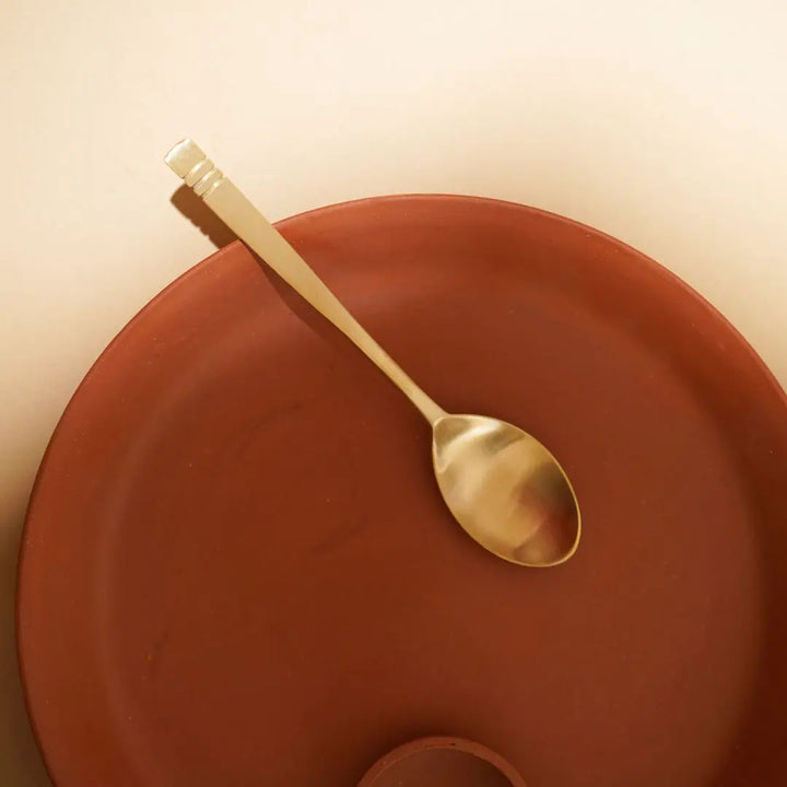 Brass Gold Spoon & Fork Set | Aesthetic Brass Gold Spoon & Fork Set