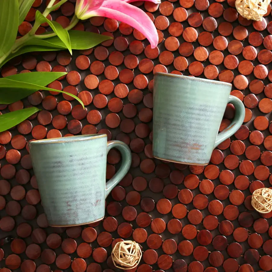 Green Ceramic Coffee Mugs | Handmade Ceramic Coffee Mugs - Tranquil Green
