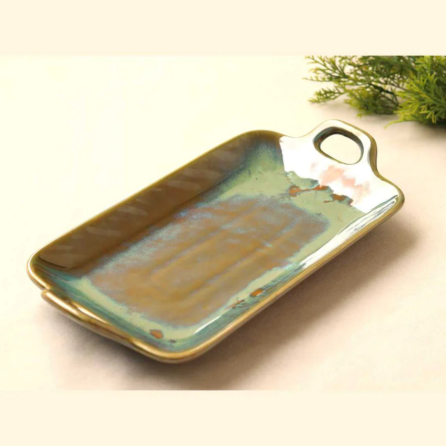 Handmade Ceramic Serving Tray | Handmade Ceramic Serving Tray - Green