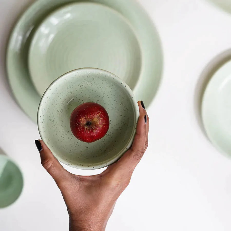 Handmade Ceramic Serving Bowls | Handmade Ceramic Serving Bowl Set of 2 - Green