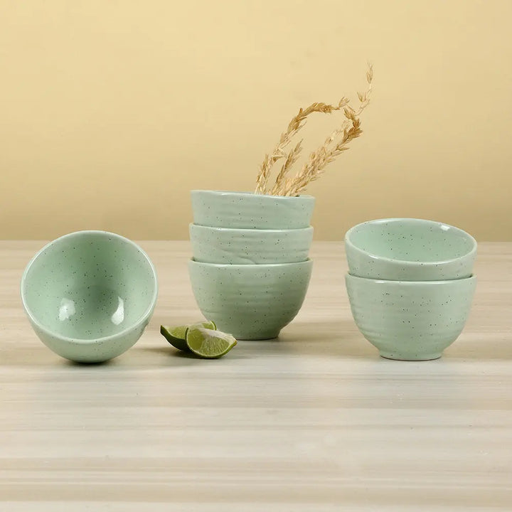 Pastel Green Ceramic Dinner Set | Handmade Ceramic Dinner Set of 10 Pcs - Pastel Green