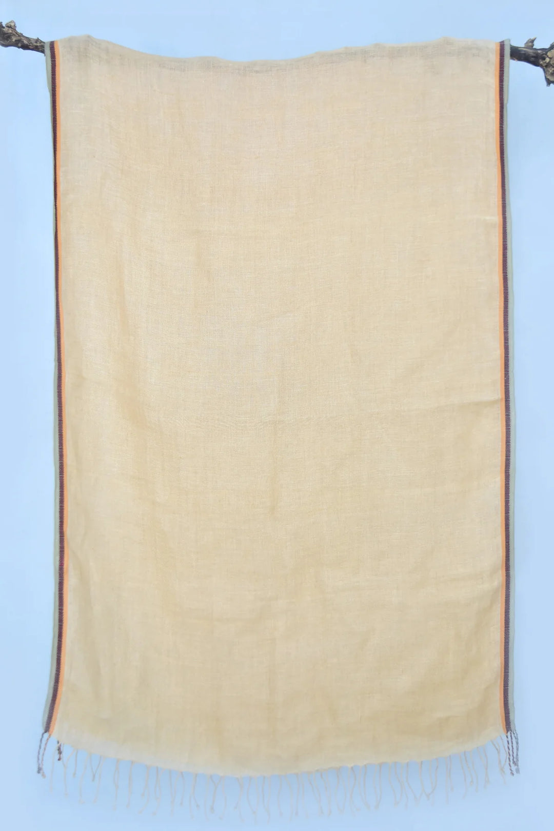 Handwoven Linen Stole - Elegant Ivory Color | Sanguine Handwoven Linen Stole - Ivory