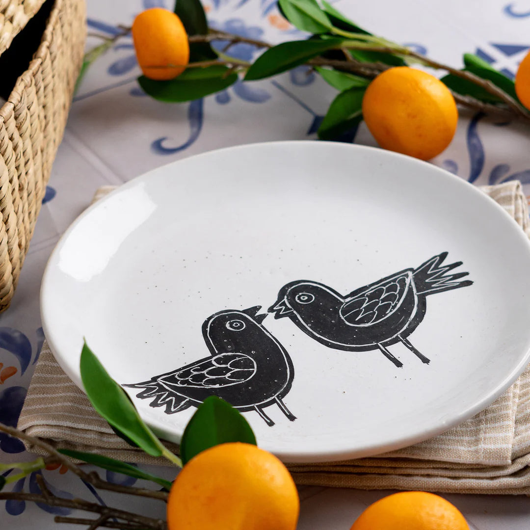 Love Birds Wall Plate | Love Birds Handpainted Wall Decor Ceramic Single Plate