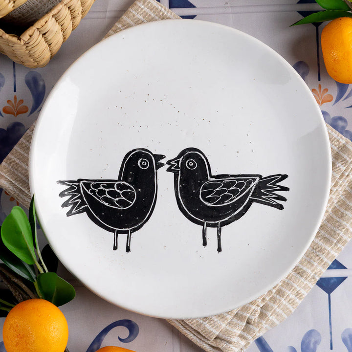 Love Birds Wall Plate | Love Birds Handpainted Wall Decor Ceramic Single Plate