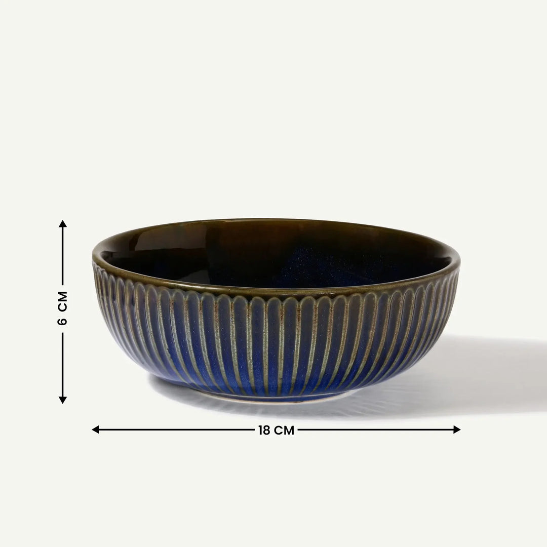 Ceramic Blue Macaw Inspired Serving Bowl | Handmade Ceramic Serving Bowl - Blue