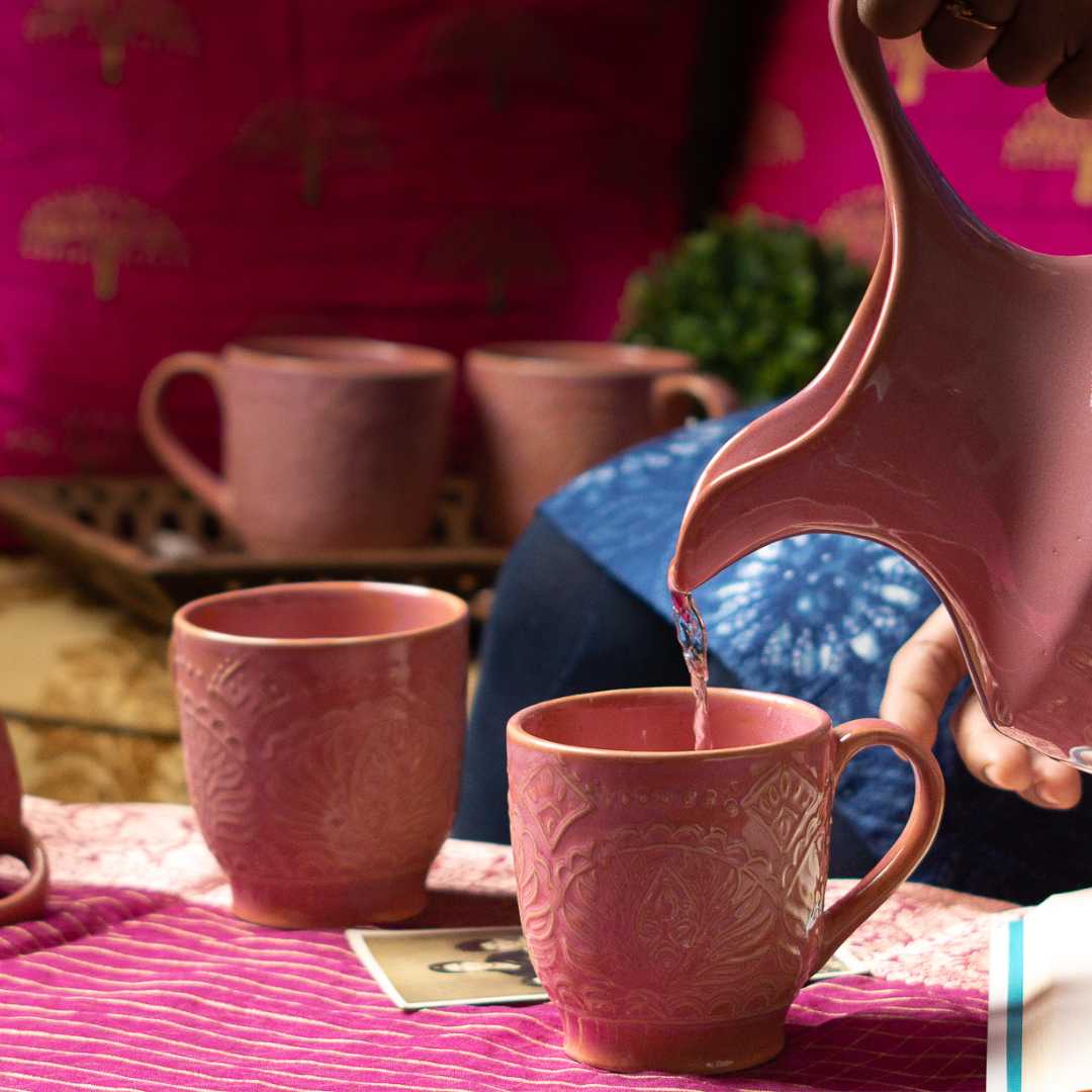 Pink Ceramic Coffee Mugs | Ceramic Coffee Mugs - Sunset Pink