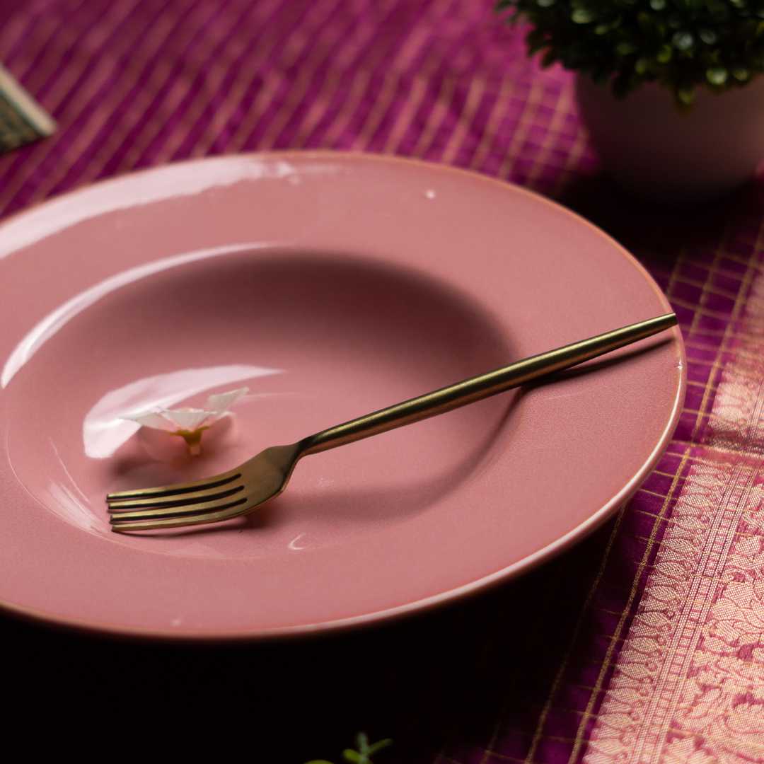 Pink Ceramic Pasta Platter - Lead-Free, Scratch Resistant | Handmade Ceramic Pasta Platter - Pink