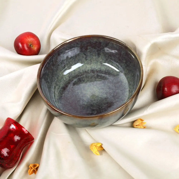 Green Ceramic Serving Bowl Set | Handmade Ceramic Serving Bowl Set - Mud Green