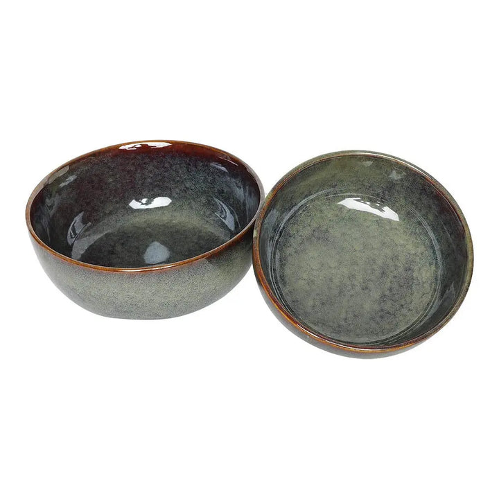 Sage Green Ceramic Serving Bowl Set | Handmade Ceramic Large Serving Bowl Set - Sage Green