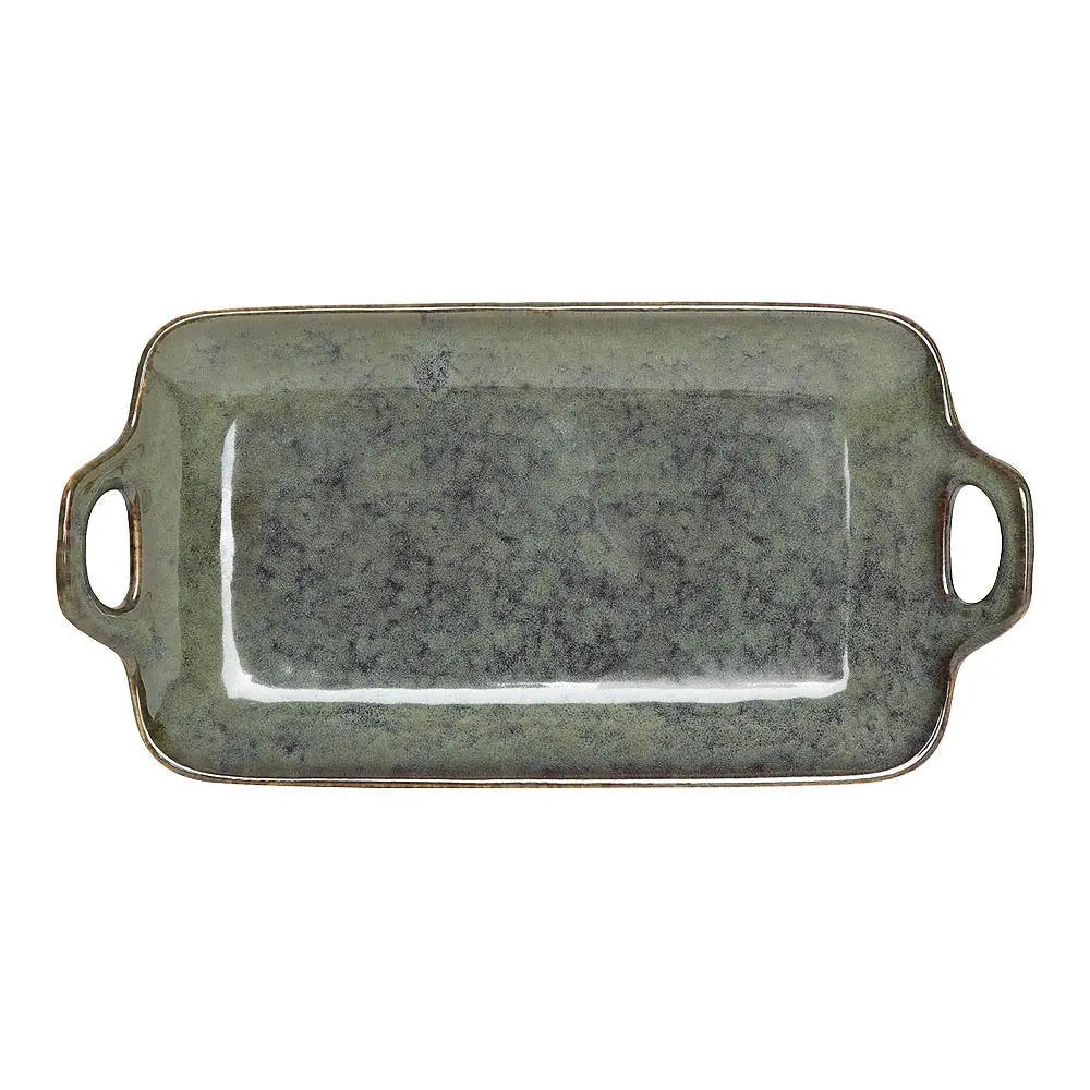 Ceramic Serving Trays - Dark Olive Green - Lead-Free & Safe | Handmade Ceramic Serving Trays - Dark Olive Green