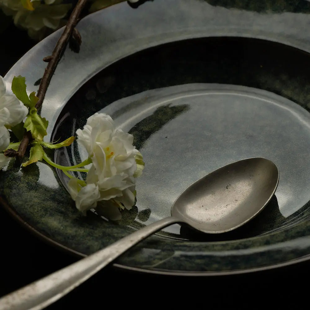 Handmade Ceramic Pasta Platter Set | Handmade Ceramic Pasta Platter Set - Sage Green