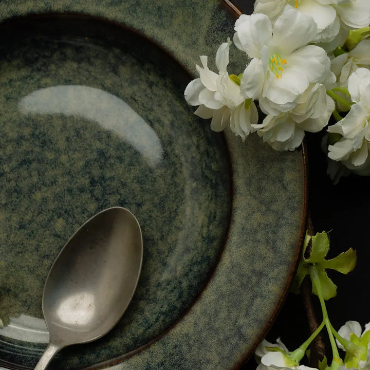 Handmade Ceramic Pasta Platter Set | Handmade Ceramic Pasta Platter Set - Sage Green