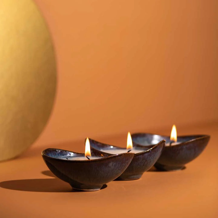 Three Bowl Scented Candle Set | Exclusive Ceramic Three Bowl Scented Candle