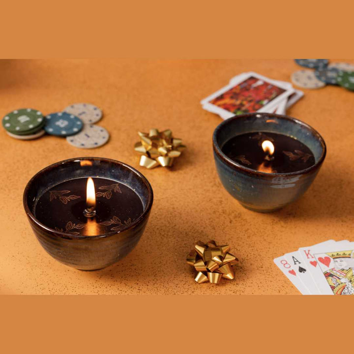 Ceramic Bowl Candle Set of 2 | Delightful Ceramic Bowl Scented Candle set of 2