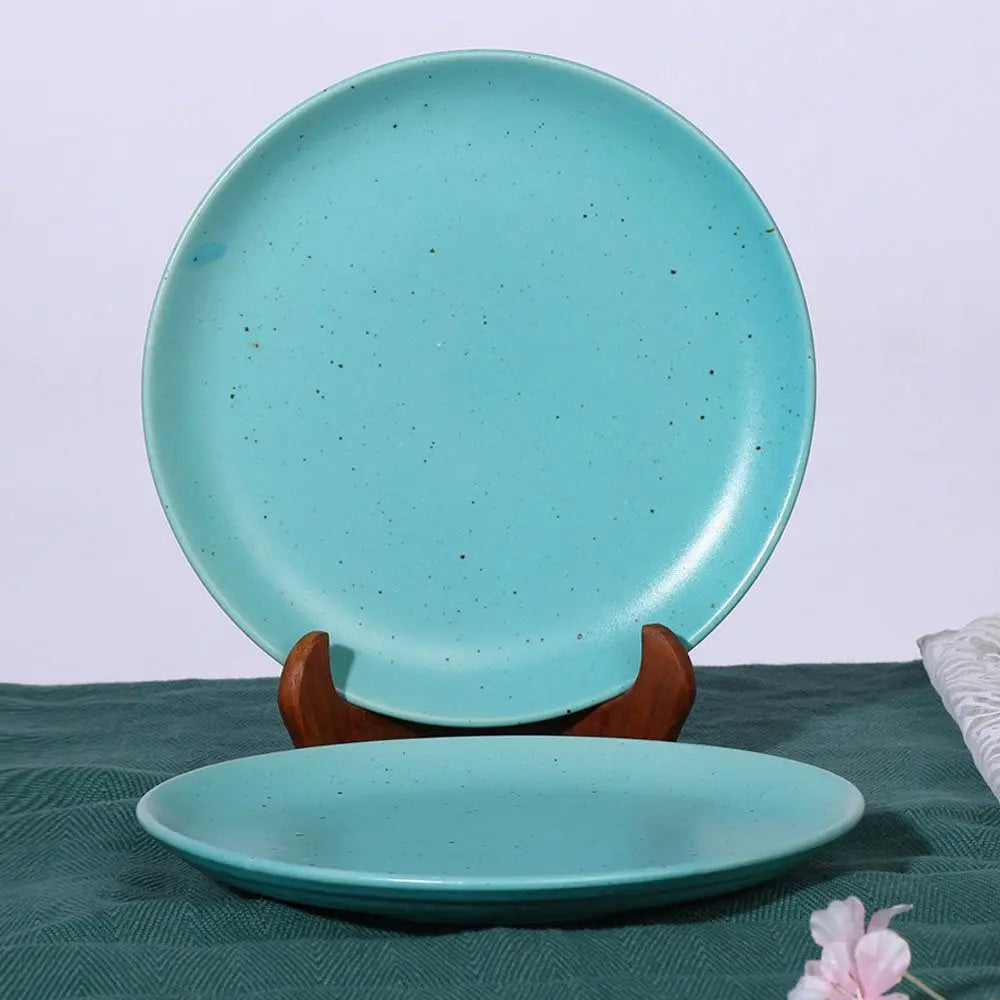 Ceramic Dinner Plate | Handmade Ceramic Dinner Plate Set - Sky Blue