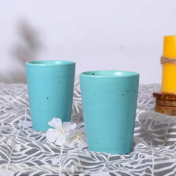 Handmade Ceramic Drinking Glass - Blue Color | Handmade Ceramic Drinking Glass - Sky Blue