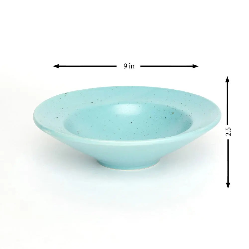 Ceramic Pasta Platter - Sky Blue | Handmade Ceramic Pasta Platter - Sky Blue
