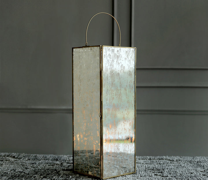 Medium Hera Lantern Sleek Metal & Glass Lantern