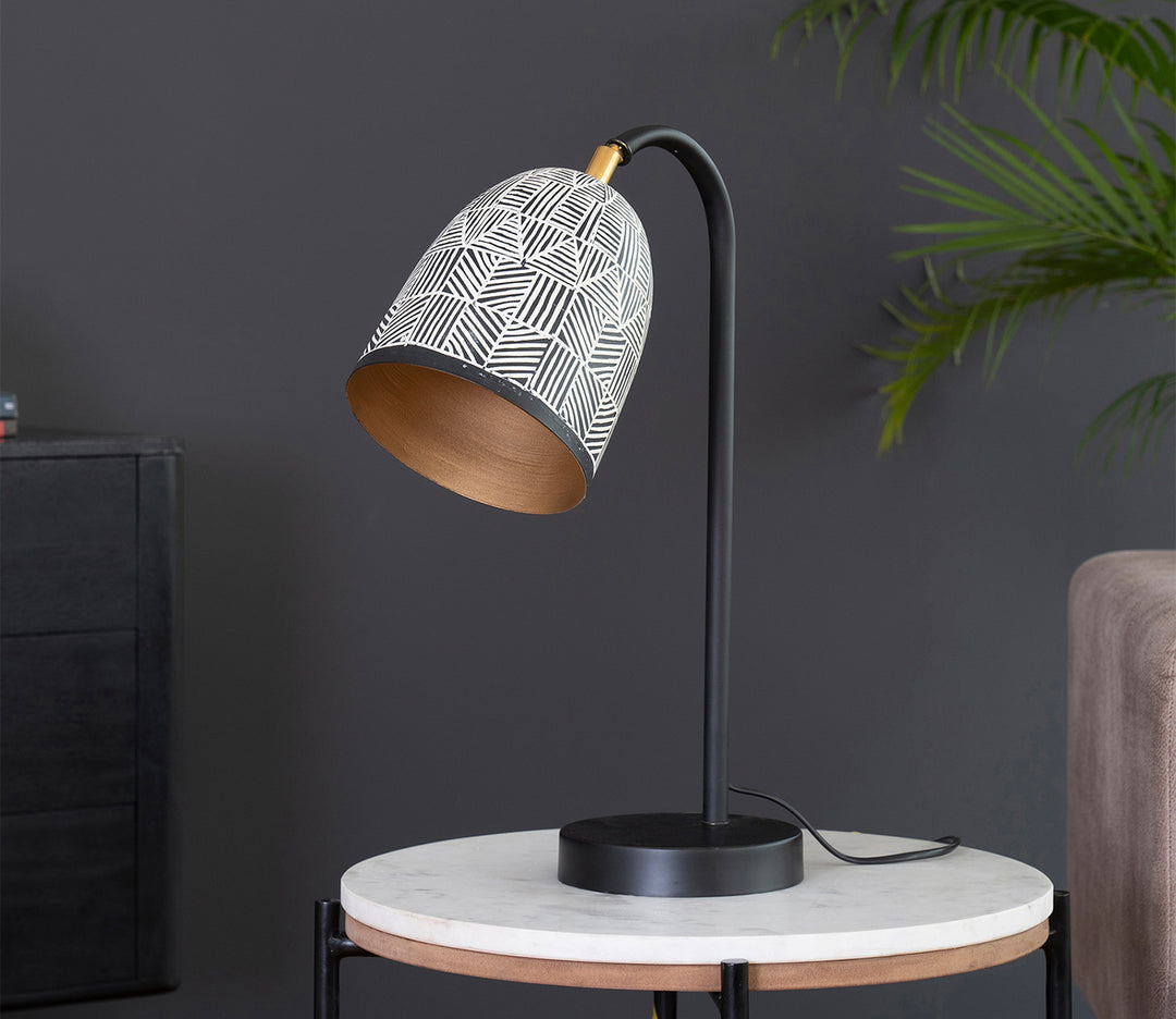 Black & White Study Lamp with LED Bulb