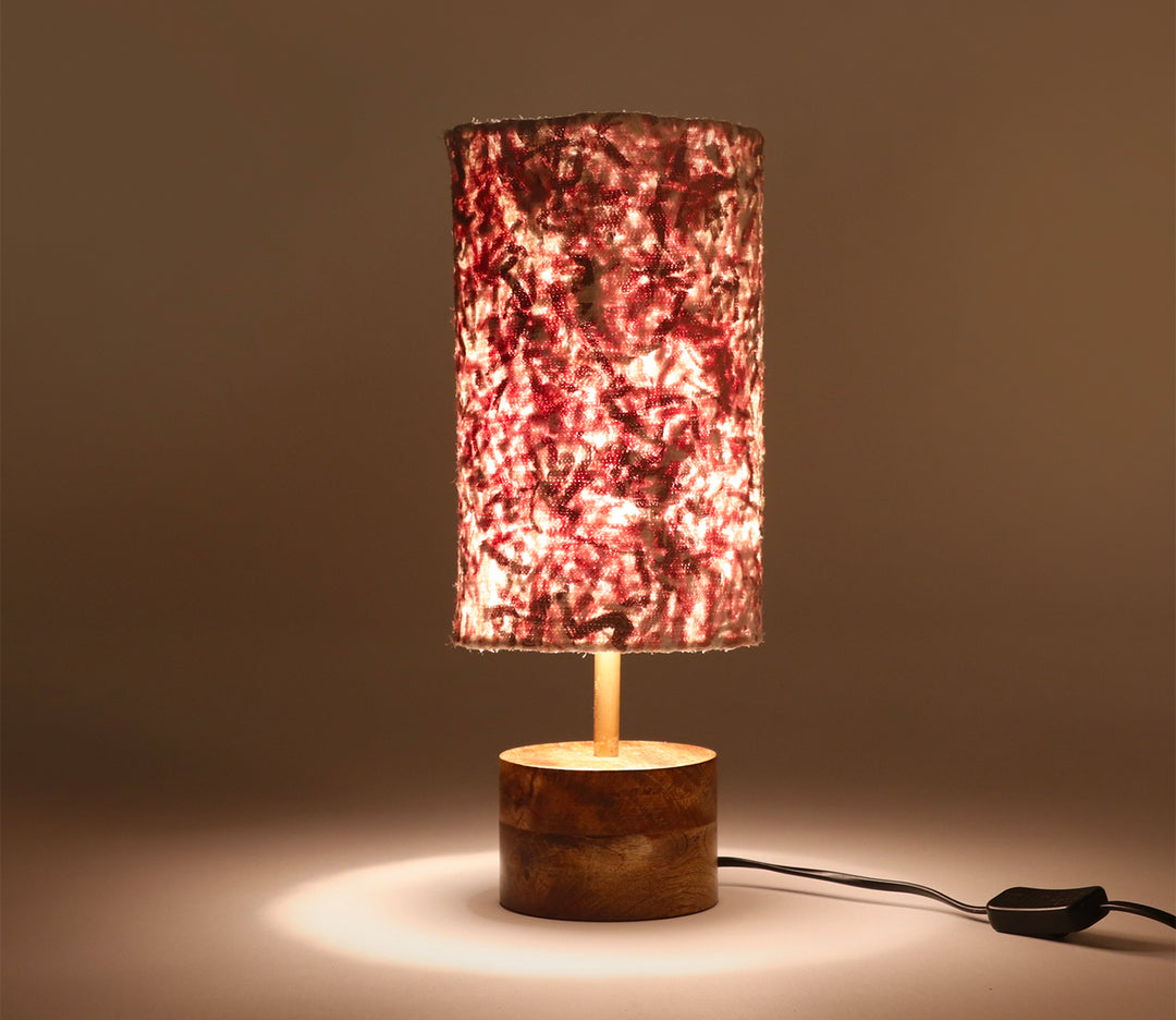 Flake Shade Wooden Table Lamp
