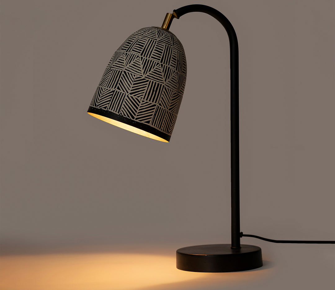 Black & White Study Lamp with LED Bulb