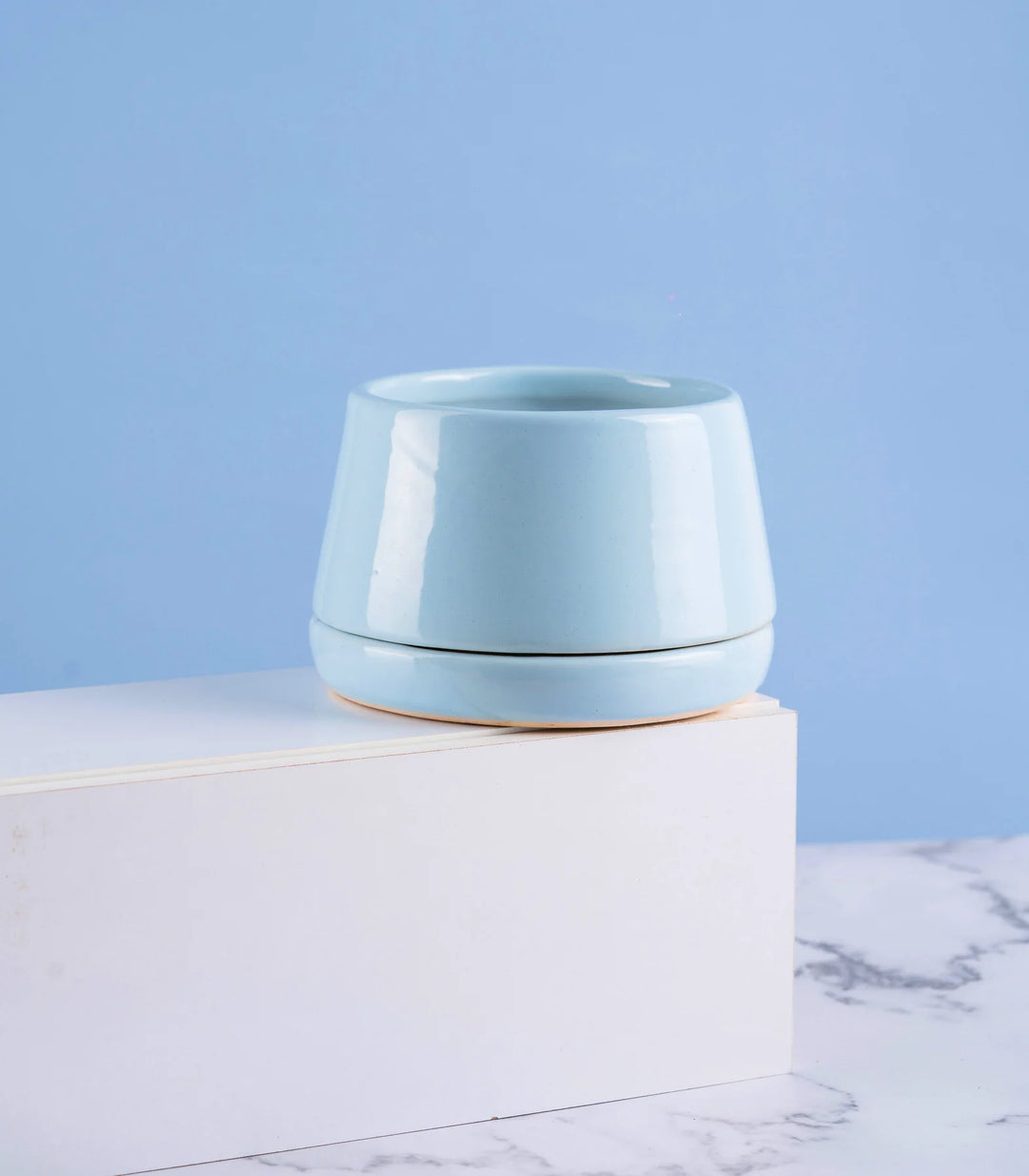 Blue Ceramic Pot | Ciel 5 Inch Ceramic Pot in Sky Blue Color
