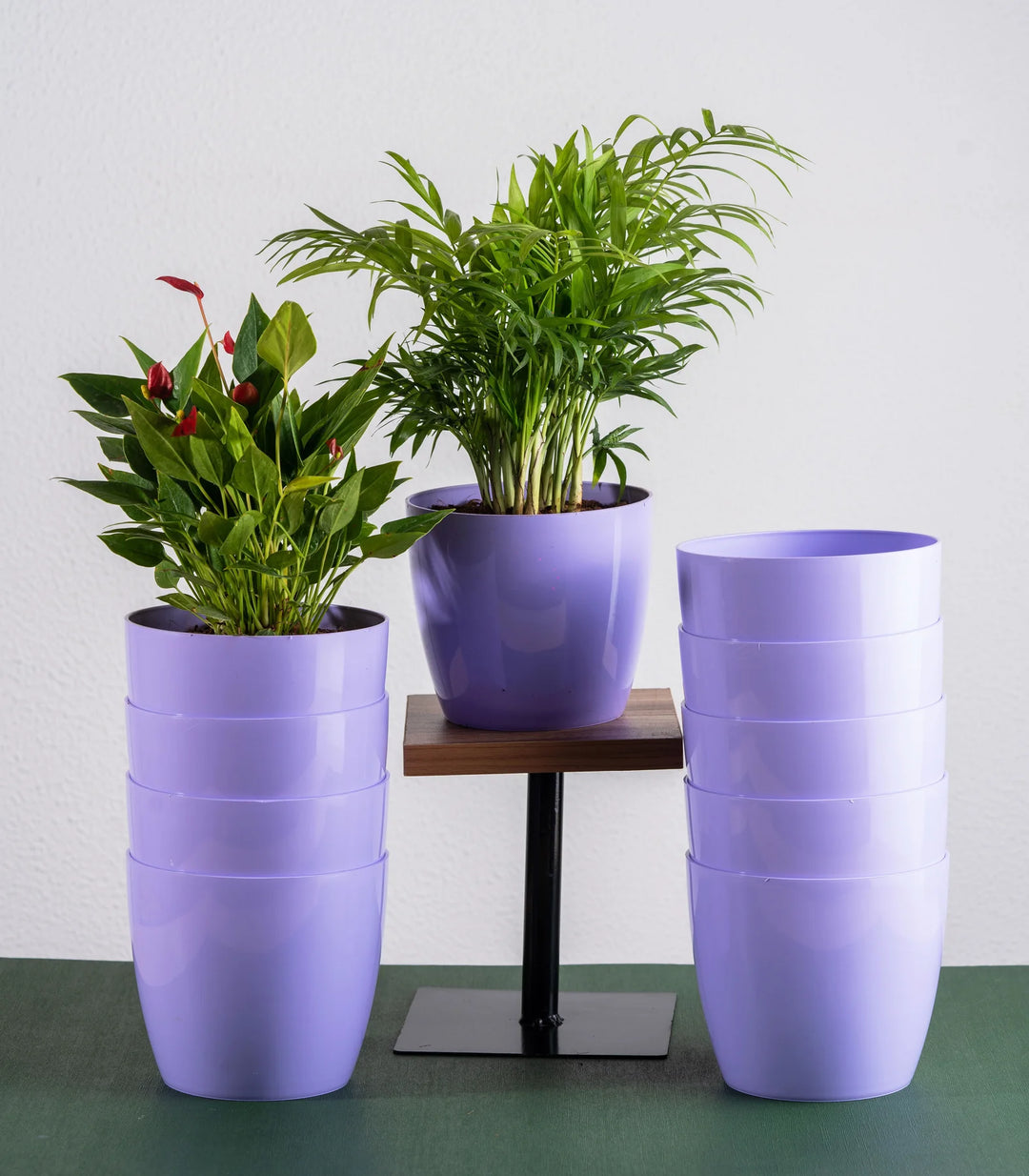 5 Inch Fiber Planter Set | Purple Glossy Bare 5 Inch Fiber Planter Set