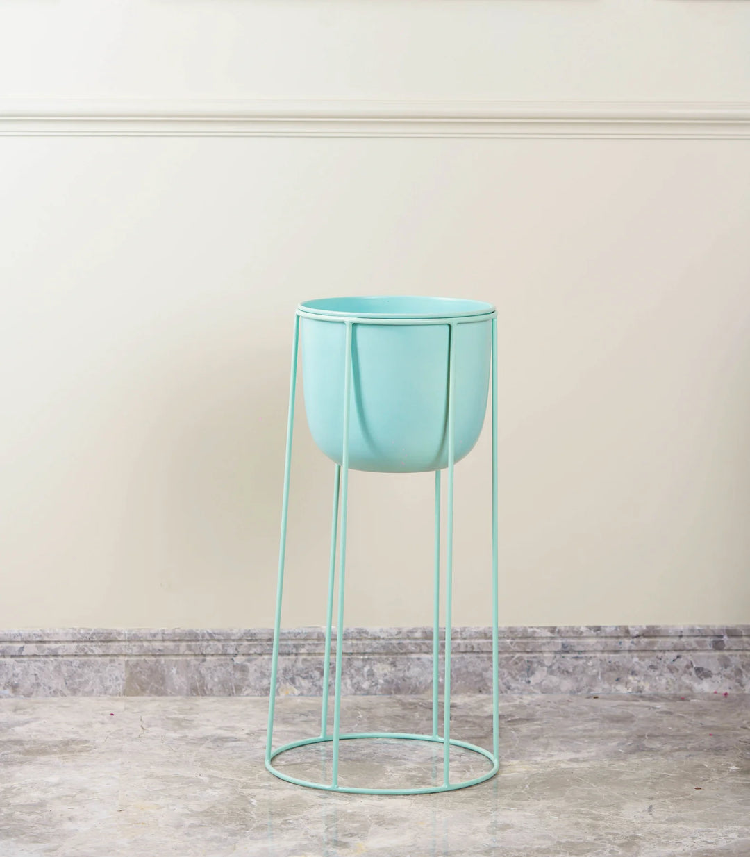 24 Inch Metal Floor Planter with Stand | Large Metal Floor Planter in Pastel Colors (24 Inch) with Stand