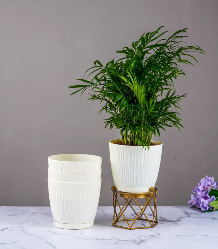 Self Watering Fiber Pots | Ivory Self Watering Tide Fiber Pots 5 Inch