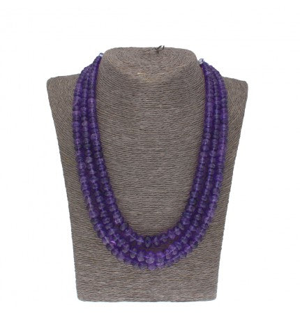 Blue Amethyst Button Necklace | Radiant Amethyst Button Necklace