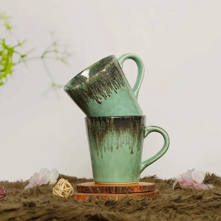 Green Ceramic Coffee Mugs | Ceramic Coffee Mugs - Green