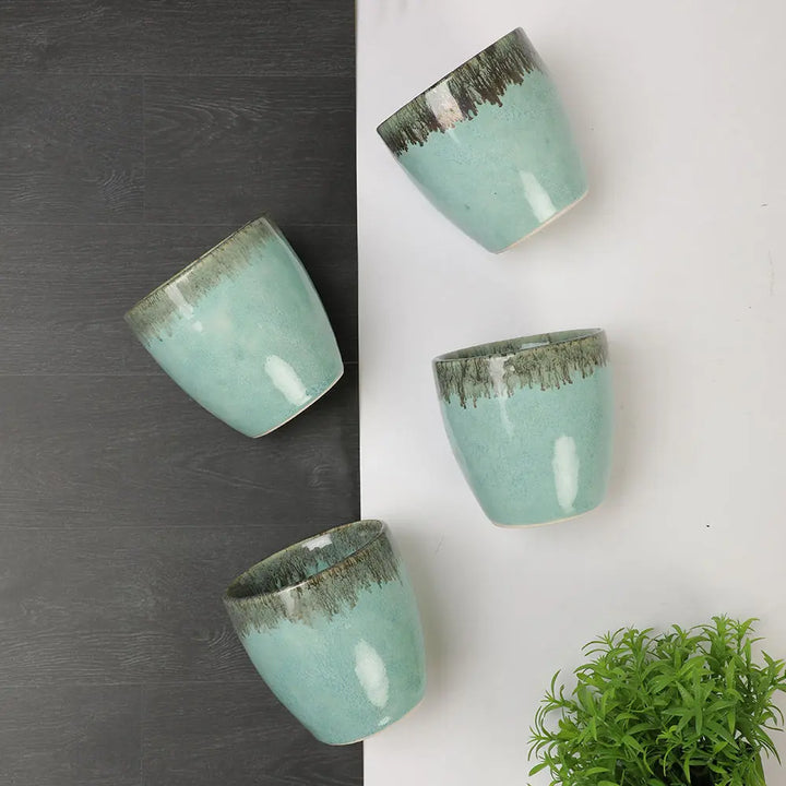 Ceramic Drinking Glasses - Aqua Color | Exquisite Ceramic Drinking Glasses - Aqua