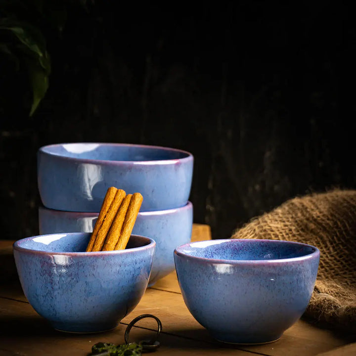 Blue Ceramic Dinner Set | Handmade Ceramic Dinner Set of 12 Pcs - Cobalt Blue