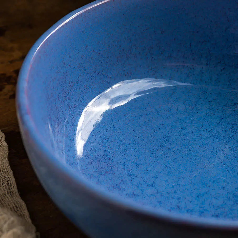 Blue Ceramic Serving Bowl | Handmade Ceramic Serving Bowl - Cobalt Blue