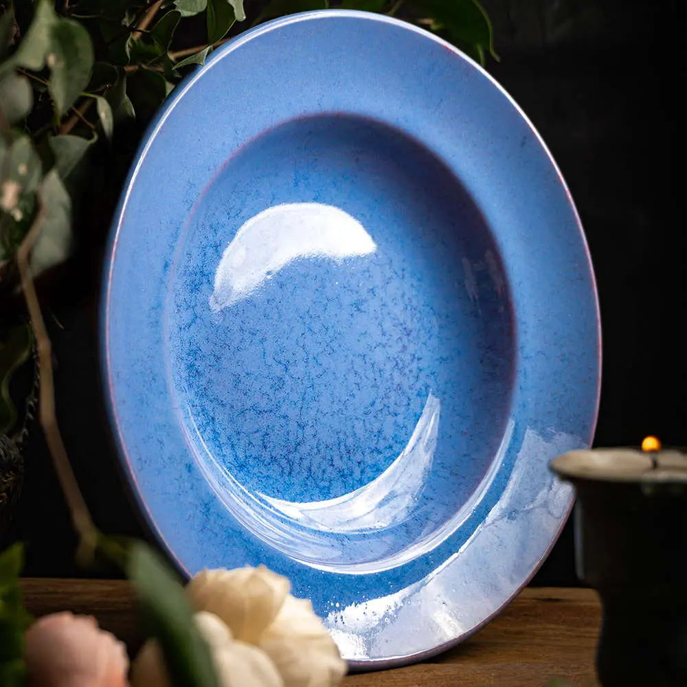 Handmade Cobalt Blue Pasta Platter Set | Handmade Ceramic Pasta Platter Set - Cobalt Blue