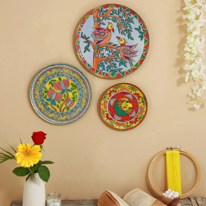 Madhubani Wall Plates Set | Madhubani Wall Plates Set of 3