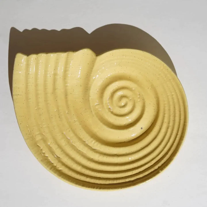 Yellow Ceramic Serving Platter | Artistic Ceramic Serving Shell Platter - Yellow