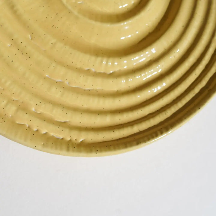 Yellow Ceramic Serving Platter | Artistic Ceramic Serving Shell Platter - Yellow