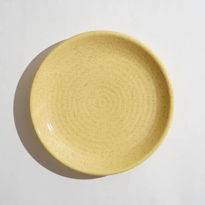 Yellow Handmade Ceramic Dinner Plate Set | Handmade Ceramic Dinner Plate set of 2 - Yellow