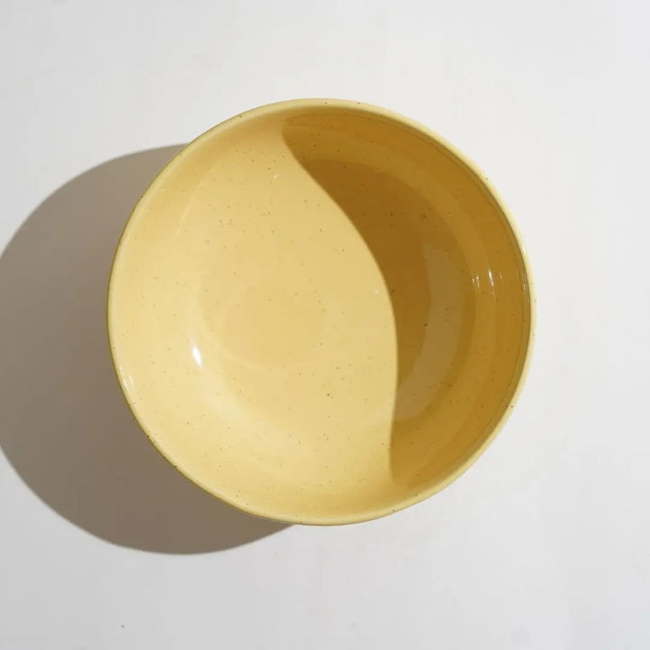 Yellow Ceramic Serving Bowl | Handmade Ceramic Medium Serving Bowl - Yellow