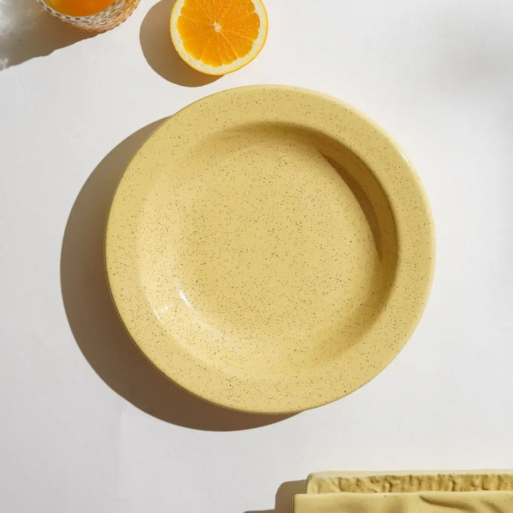 Yellow Ceramic Pasta Bowl | Handmade Ceramic Pasta Bowl - Yellow